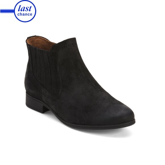 COBB HILL ROCKPORT Black Suede Crosbie Panel Comfort Booties - Picture 1 of 2